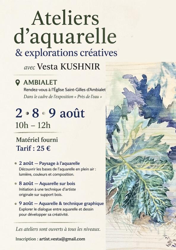 sortie à AMBIALET, Tarn. ATELIER AQUARELLE Sortir à AMBIALET(Tarn). AMBIALET.