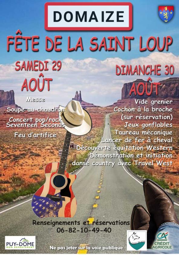 sortie à DOMAIZE, Puy de Dôme. FÊTE DE LA ST LOUP Sortir à DOMAIZE(Puy de Dôme). DOMAIZE.