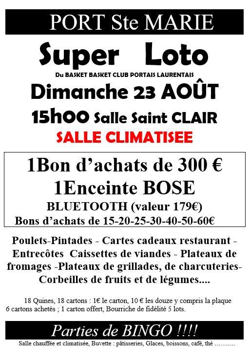 sortie à PORT STE MARIE, Lot et Garonne. LOTO DU BASKET Sortir à PORT STE MARIE(Lot et Garonne). PORT STE MARIE.