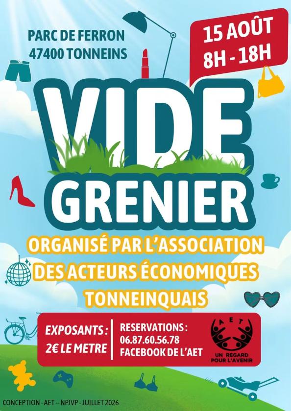 sortie à TONNEINS, Lot et Garonne. VIDE GRENIER DE L'AET Sortir à TONNEINS(Lot et Garonne). TONNEINS.