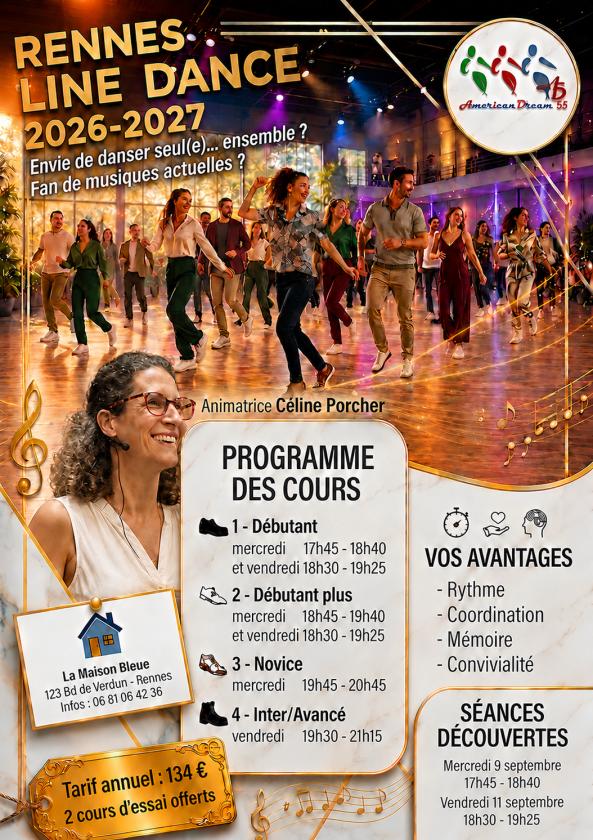 sortie à RENNES, Ille et Vilaine. SÉANCE D’INITIATION GRATUITE À LA « LINE DANCE » Sortir à RENNES(Ille et Vilaine). RENNES.