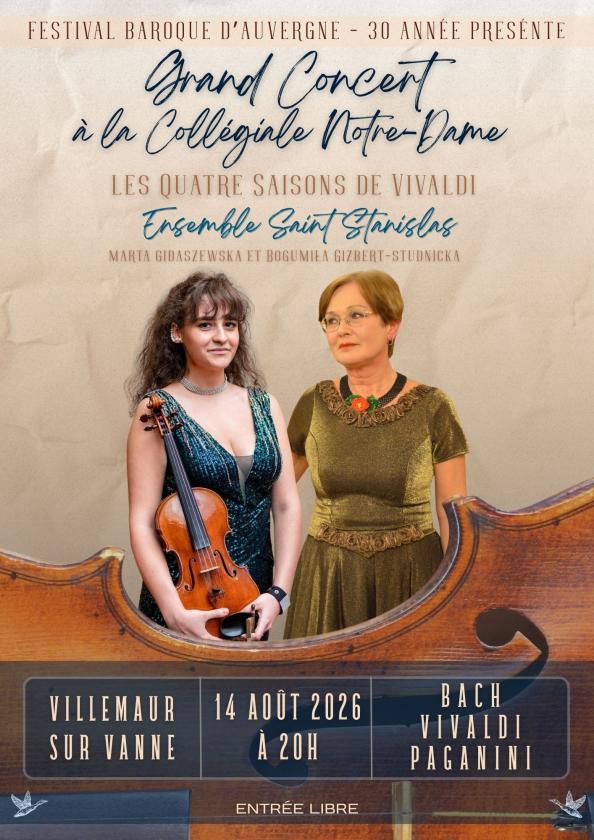 sortie à VILLEMAUR SUR VANNE, Aube. CONCERT « LES QUATRE SAISONS DE VIVALDI » Sortir à VILLEMAUR SUR VANNE(Aube). VILLEMAUR SUR VANNE.