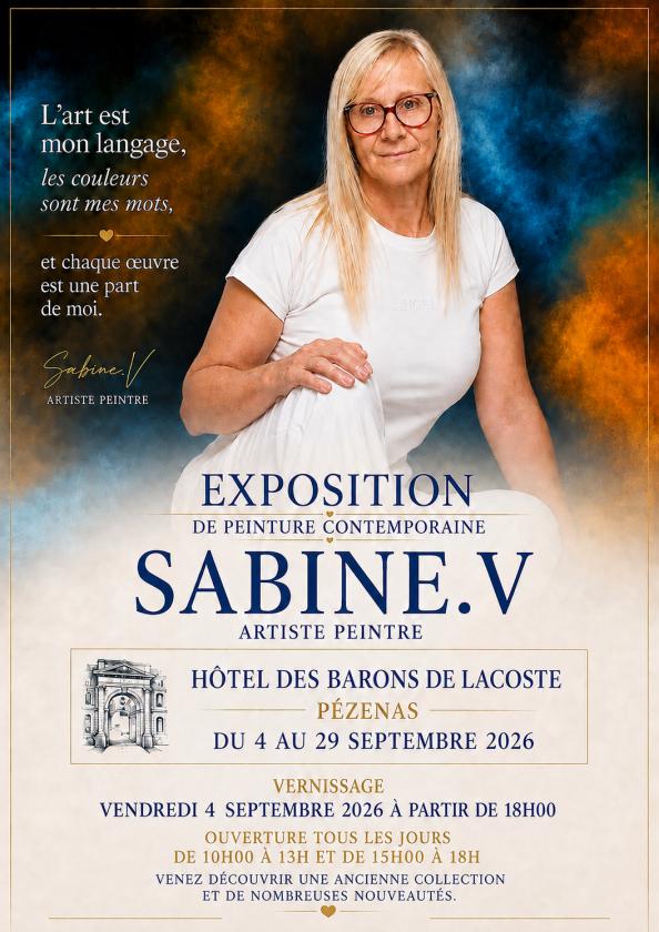 sortie à PEZENAS, Hérault. SABINE.V EXPOSE À L'HÔTEL DES BARONS LACOSTE Sortir à PEZENAS(Hérault). PEZENAS.