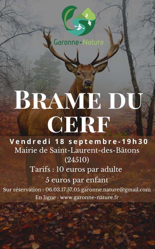 sortie à ST LAURENT DES BATONS, Dordogne. BRAME DU CERF Sortir à ST LAURENT DES BATONS(Dordogne). ST LAURENT DES BATONS.