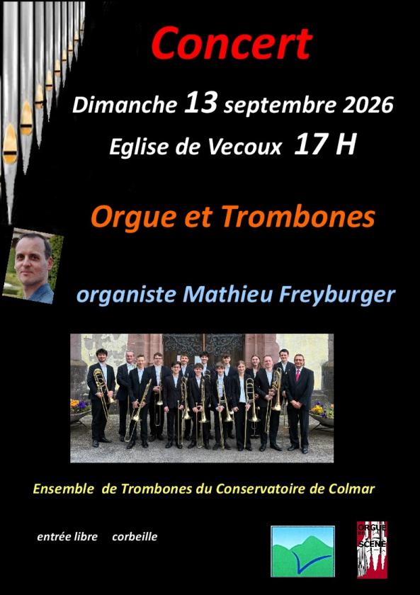 sortie à VECOUX, Vosges. CONCERT ORGUE ET TROMBONES Sortir à VECOUX(Vosges). VECOUX.