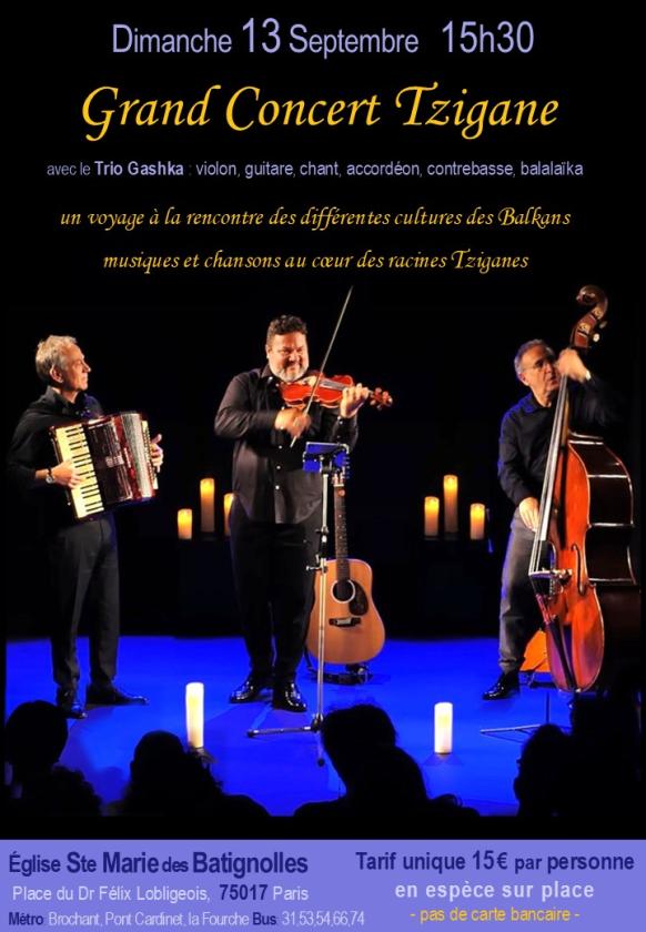 sortie à PARIS 17, Paris. GRAND CONCERT TZIGANE Sortir à PARIS 17(Paris). PARIS 17.