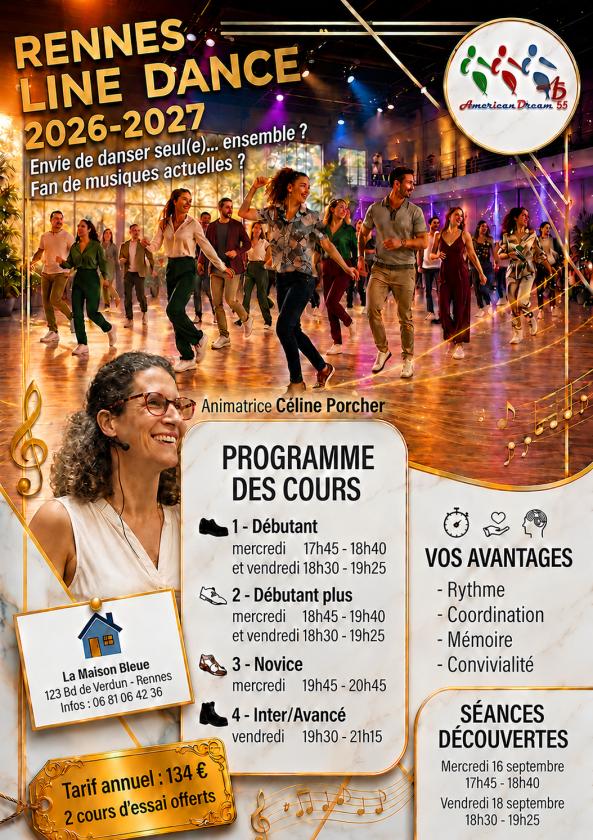 sortie à RENNES, Ille et Vilaine. SÉANCE D’INITIATION GRATUITE À LA « LINE DANCE » Sortir à RENNES(Ille et Vilaine). RENNES.