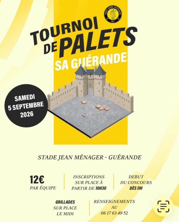 sortie à GUERANDE, Loire Atlantique. TOURNOI DE PALET À GUÉRANDE - ORGANISÉ PAR LA SAG Sortir à GUERANDE(Loire Atlantique). GUERANDE.