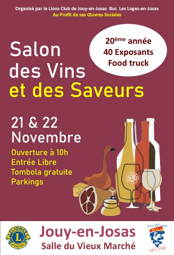 sortie à JOUY EN JOSAS, Yvelines. 20ÈME ANNÉE DU SALON DES VINS ET DES SAVEURS Sortir à JOUY EN JOSAS(Yvelines). JOUY EN JOSAS.