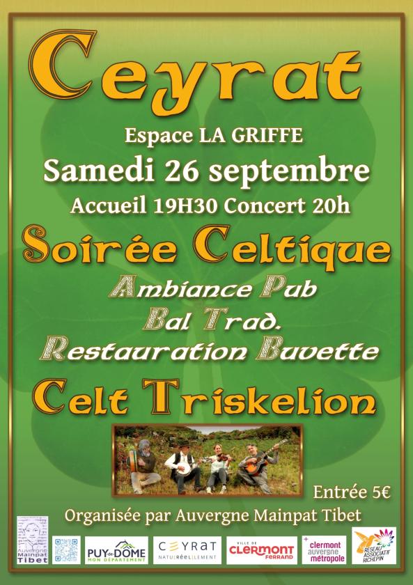 sortie à CEYRAT, Puy de Dôme. SOIRÉE CELTIQUE, BAL TRAD Sortir à CEYRAT(Puy de Dôme). CEYRAT.