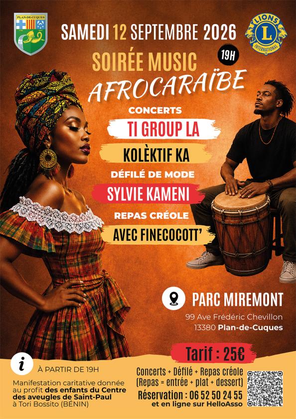 sortie à PLAN DE CUQUES, Bouches du Rhône. SOIREE MUSIC AFROCARAÏBE Sortir à PLAN DE CUQUES(Bouches du Rhône). PLAN DE CUQUES.
