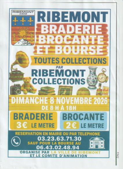 sortie à RIBEMONT, Aisne. BOURSE TOUTES COLLECTIONS Sortir à RIBEMONT(Aisne). RIBEMONT.