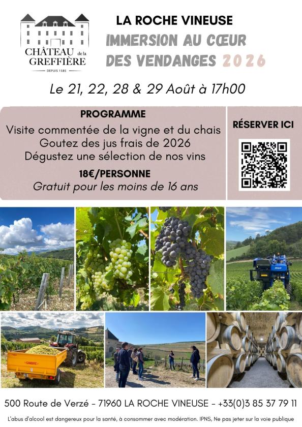 sortie à LA ROCHE VINEUSE, Saône et Loire. IMMERSION VENDANGES Sortir à LA ROCHE VINEUSE(Saône et Loire). LA ROCHE VINEUSE.