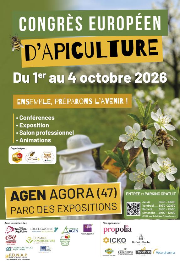 sortie à AGEN, Lot et Garonne. CONGRÈS EUROPÉEN DE L'APICULTURE Sortir à AGEN(Lot et Garonne). AGEN.