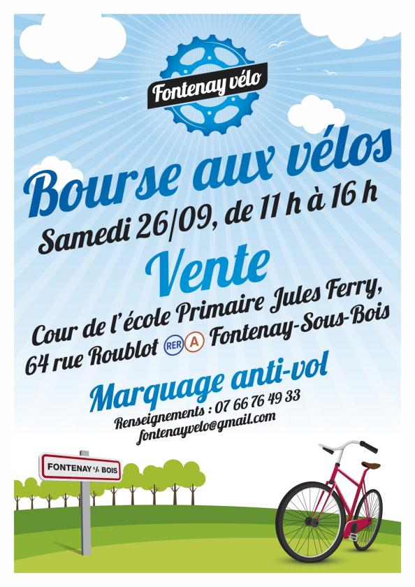 sortie à FONTENAY SOUS BOIS, Val de Marne. BOURSE AUX VÉLOS Sortir à FONTENAY SOUS BOIS(Val de Marne). FONTENAY SOUS BOIS.
