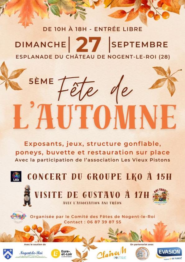 sortie à NOGENT LE ROI, Eure et Loir. FÊTE DE L'AUTOMNE 2026 Sortir à NOGENT LE ROI(Eure et Loir). NOGENT LE ROI.