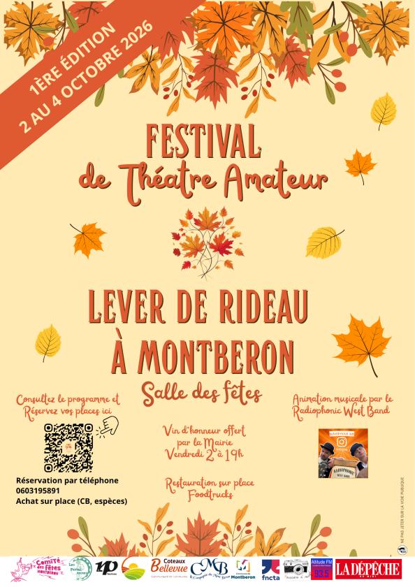 sortie à MONTBERON, Haute Garonne. FESTIVAL DE THÉÂTRE LEVER DE RIDEAU À MONTBERON Sortir à MONTBERON(Haute Garonne). MONTBERON.