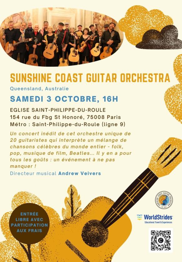 sortie à PARIS 08, Paris. ORCHESTRE DE 20 GUITARISTES ACOUSTIQUES-FOLKS VENU Sortir à PARIS 08(Paris). PARIS 08.