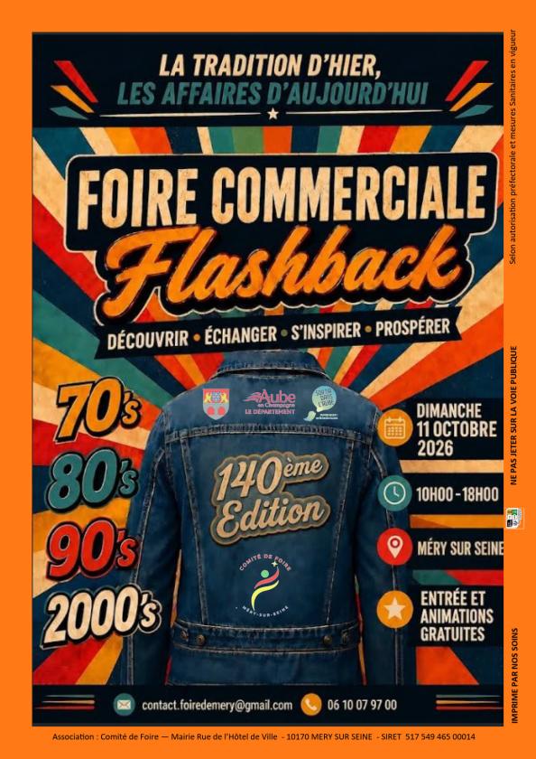sortie à MERY SUR SEINE, Aube. 140E FOIRE COMMERCIALE Sortir à MERY SUR SEINE(Aube). MERY SUR SEINE.