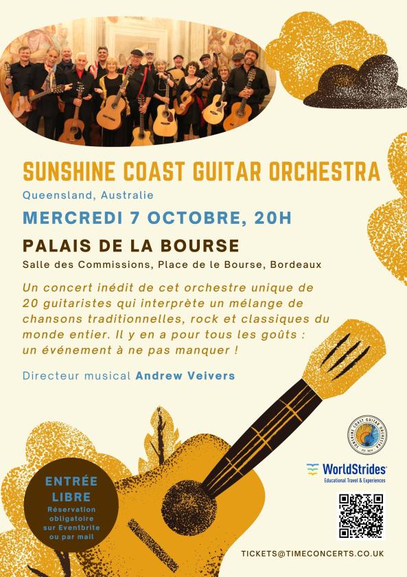 sortie à BORDEAUX, Gironde. SUNSHINE COAST GUITAR ORCHESTRA À BORDEAUX Sortir à BORDEAUX(Gironde). BORDEAUX.