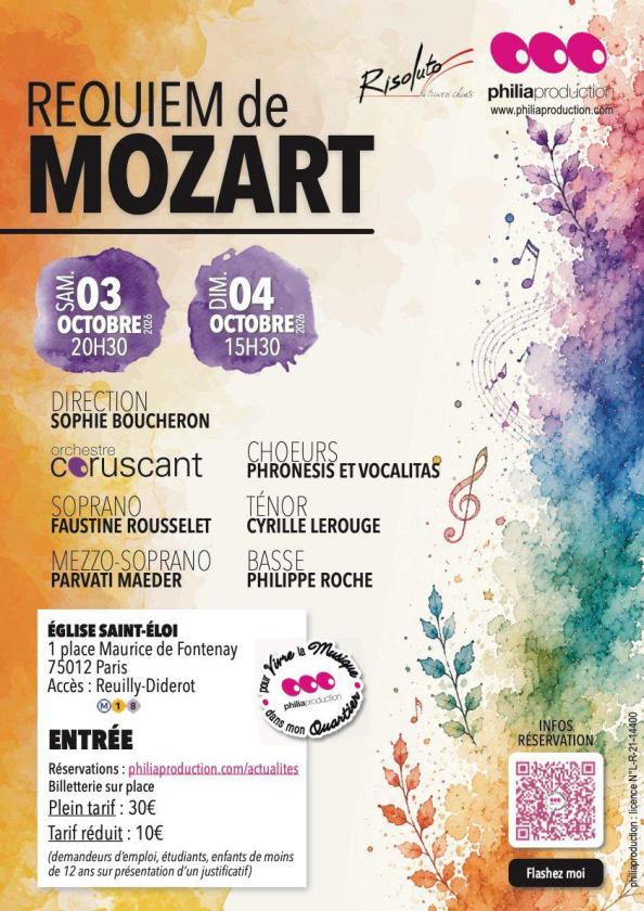 sortie à PARIS, Paris. REQUIEM DE MOZART Sortir à PARIS(Paris). PARIS.
