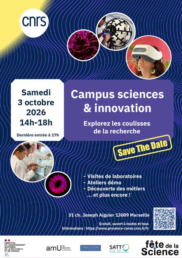 sortie à MARSEILLE, Bouches du Rhône. CAMPUS SCIENCES & INNOVATION 2026 Sortir à MARSEILLE(Bouches du Rhône). MARSEILLE.