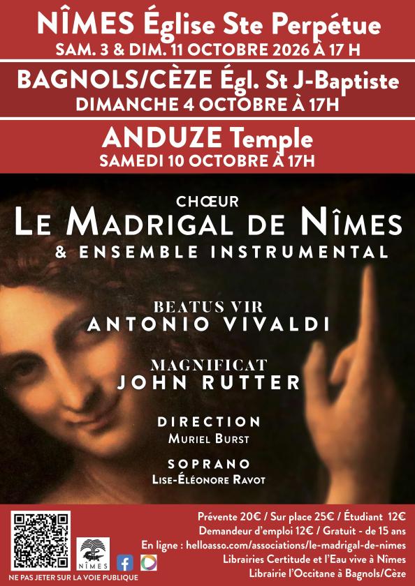 sortie à NIMES, Gard. LE MADRIGAL DE NÎMES EN CONCERT Sortir à NIMES(Gard). NIMES.