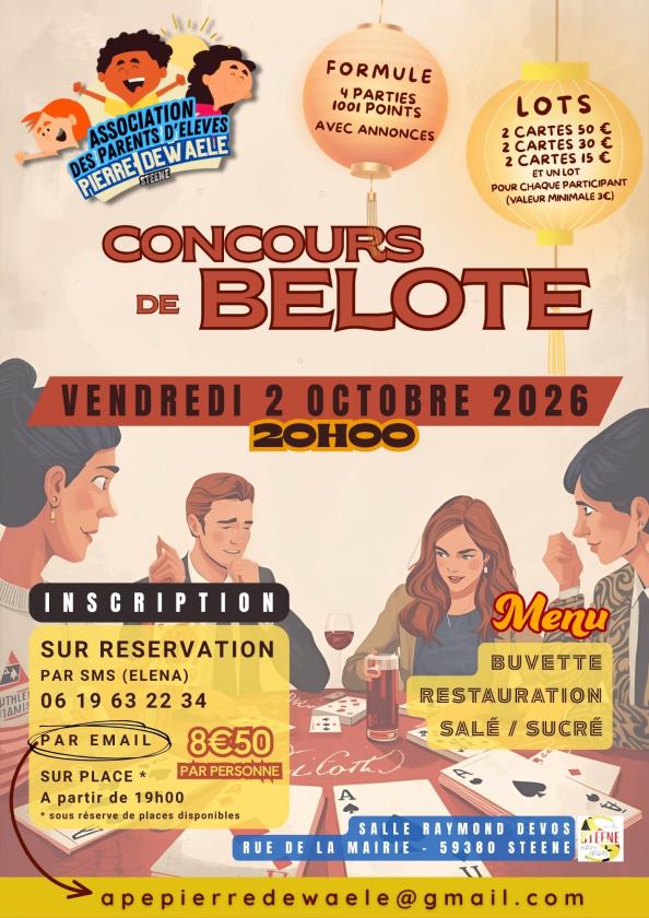 sortie à STEENE, Nord. CONCOURS DE BELOTE Sortir à STEENE(Nord). STEENE.