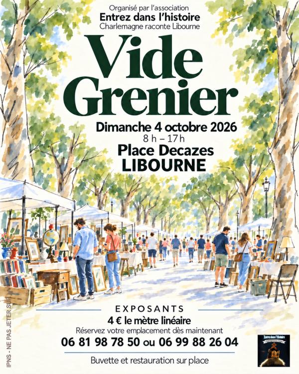 sortie à LIBOURNE, Gironde. VIDE GRENIER Sortir à LIBOURNE(Gironde). LIBOURNE.