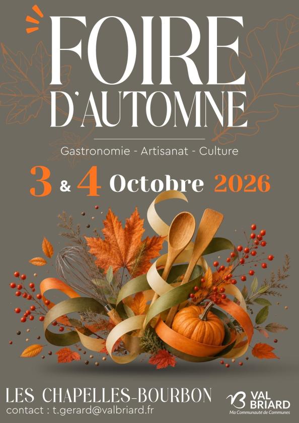 sortie à LES CHAPELLES BOURBON, Seine et Marne. FOIRE D’AUTOMNE 2026 Sortir à LES CHAPELLES BOURBON(Seine et Marne). LES CHAPELLES BOURBON.