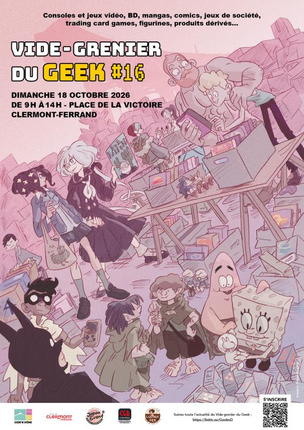 sortie à CLERMONT FERRAND, Puy de Dôme. VIDE-GRENIER DU GEEK #16 Sortir à CLERMONT FERRAND(Puy de Dôme). CLERMONT FERRAND.
