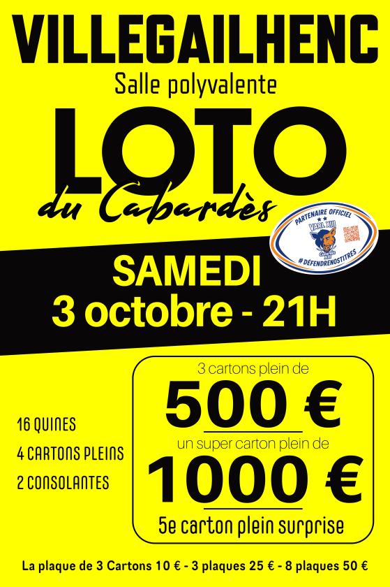 sortie à VILLEGAILHENC, Aude. 1ER LOTO DU CABARDÈS Sortir à VILLEGAILHENC(Aude). VILLEGAILHENC.