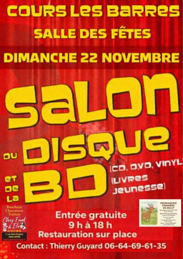 sortie à COURS LES BARRES, Cher. SALON DU DISQUE ET DE LA BD Sortir à COURS LES BARRES(Cher). COURS LES BARRES.