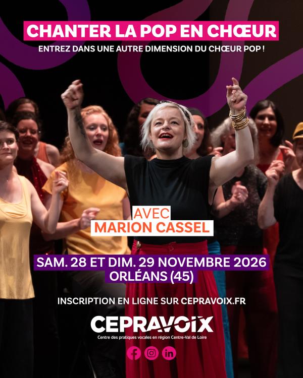 sortie à ORLEANS, Loiret. CHANTER LA POP EN CHŒUR : SON, GROOVE ET PRÉSENCE Sortir à ORLEANS(Loiret). ORLEANS.