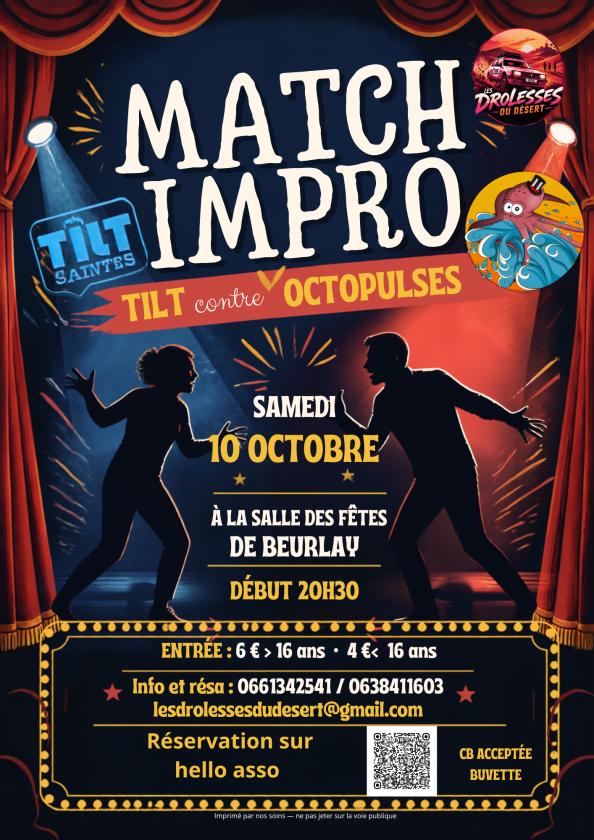 sortie à BEURLAY, Charente Maritime. MATCH D'IMPROVISATION THÉÂTRALE À BEURLAY ! Sortir à BEURLAY(Charente Maritime). BEURLAY.