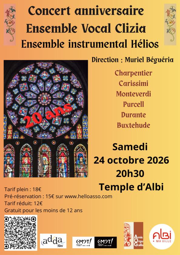 sortie à ALBI, Tarn. ENSEMBLE VOCAL CLIZIA - CONCERT ANNIVERSAIRE Sortir à ALBI(Tarn). ALBI.