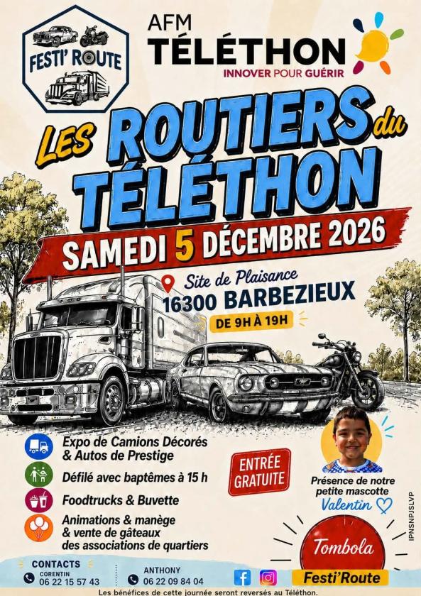 sortie à BARBEZIEUX ST HILAIRE, Charente. LES ROUTIERS DU TÉLÉTHON BARBEZIEUX 16300 Sortir à BARBEZIEUX ST HILAIRE(Charente). BARBEZIEUX ST HILAIRE.