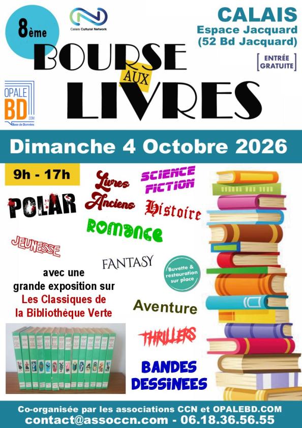 sortie à CALAIS, Pas de Calais. BOURSE AUX LIVRES Sortir à CALAIS(Pas de Calais). CALAIS.