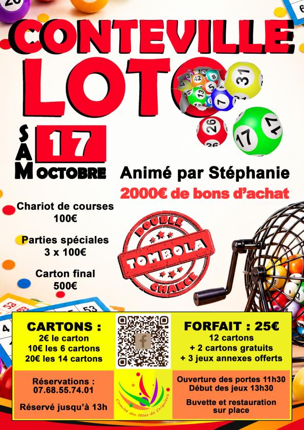 sortie à CONTEVILLE, Seine Maritime. LOTO DE LA RENTRÉE Sortir à CONTEVILLE(Seine Maritime). CONTEVILLE.