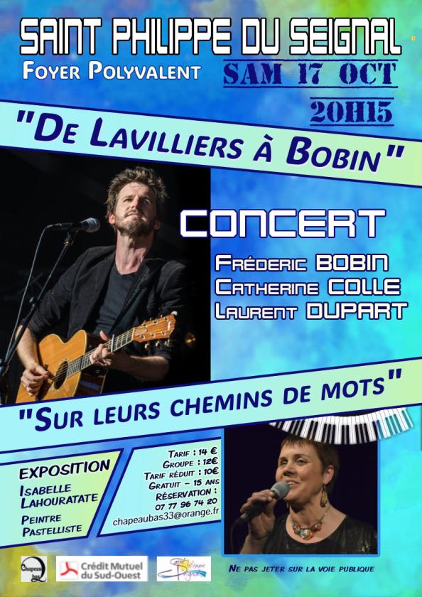 sortie à ST PHILIPPE DU SEIGNAL, Gironde. CONCERT FRÉDÉRIC BOBIN / CATHERINE COLLE Sortir à ST PHILIPPE DU SEIGNAL(Gironde). ST PHILIPPE DU SEIGNAL.