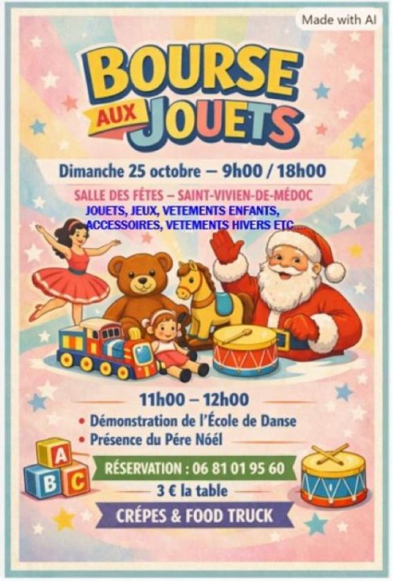 sortie à ST VIVIEN DE MEDOC, Gironde. BOURSE AUX JOUETS Sortir à ST VIVIEN DE MEDOC(Gironde). ST VIVIEN DE MEDOC.