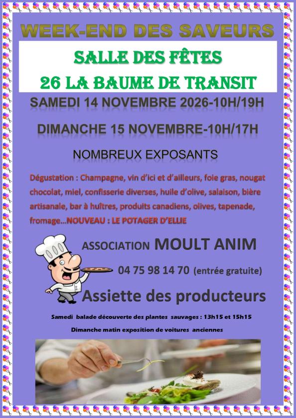 sortie à LA BAUME DE TRANSIT, Drôme. 17È WEEK-END DES SAVEURS Sortir à LA BAUME DE TRANSIT(Drôme). LA BAUME DE TRANSIT.