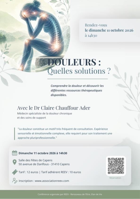 sortie à CAPENS, Haute Garonne. DOULEURS : QUELLES SOLUTIONS NATURELLES Sortir à CAPENS(Haute Garonne). CAPENS.