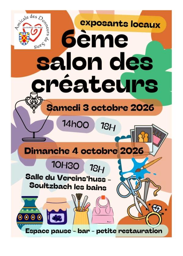 sortie à SOULTZBACH LES BAINS, Haut Rhin. 6E SALON DES CRÉATEURS Sortir à SOULTZBACH LES BAINS(Haut Rhin). SOULTZBACH LES BAINS.