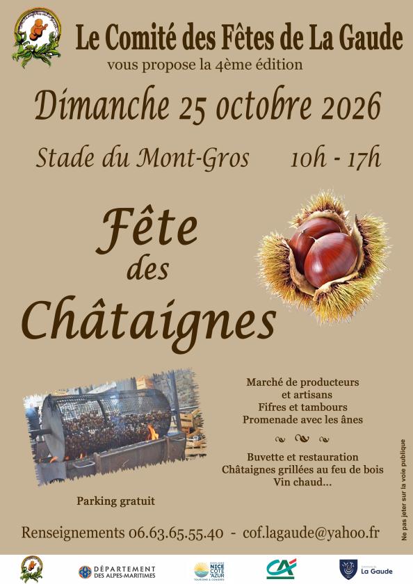 sortie à LA GAUDE, Alpes Maritimes. FÊTE DES CHATAIGNES Sortir à LA GAUDE(Alpes Maritimes). LA GAUDE.