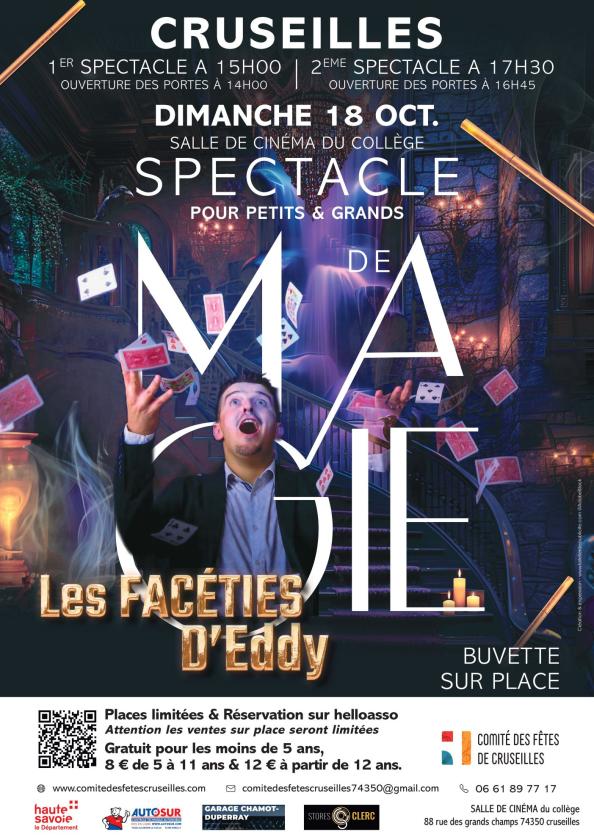 sortie à CRUSEILLES, Haute Savoie. SPECTACLE DE MAGIE À CRUSEILLES Sortir à CRUSEILLES(Haute Savoie). CRUSEILLES.