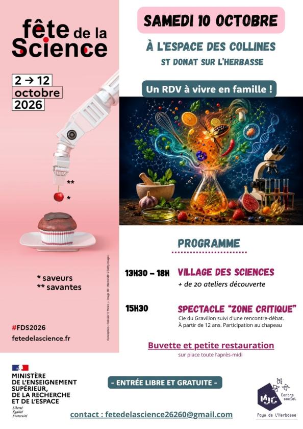 sortie à ST DONAT SUR L HERBASSE, Drôme. FÊTE DE LA SCIENCE AU PAYS DE L'HERBASSE Sortir à ST DONAT SUR L HERBASSE(Drôme). ST DONAT SUR L HERBASSE.