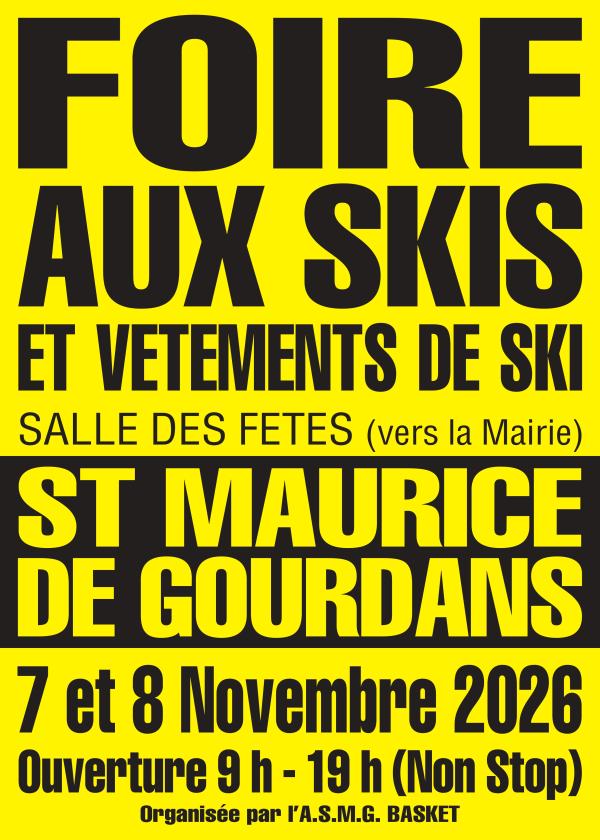 sortie à ST MAURICE DE GOURDANS, Ain. FOIRE AUX SKIS ET VÊTEMENTS Sortir à ST MAURICE DE GOURDANS(Ain). ST MAURICE DE GOURDANS.