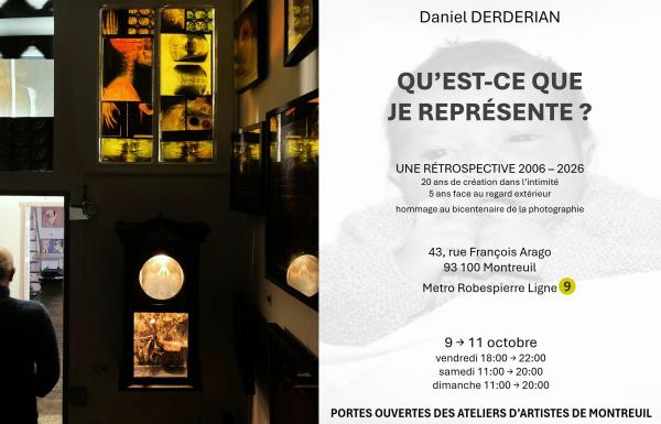 sortie à MONTREUIL, Seine Saint Denis. RÉTROSPECTIVE : QU'EST-CE QUE JE REPRÉSENTE ? Sortir à MONTREUIL(Seine Saint Denis). MONTREUIL.