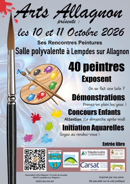 sortie à LEMPDES SUR ALLAGNON, Haute Loire. EXPOSITION PEINTURES 4IÉME BIENNALE Sortir à LEMPDES SUR ALLAGNON(Haute Loire). LEMPDES SUR ALLAGNON.